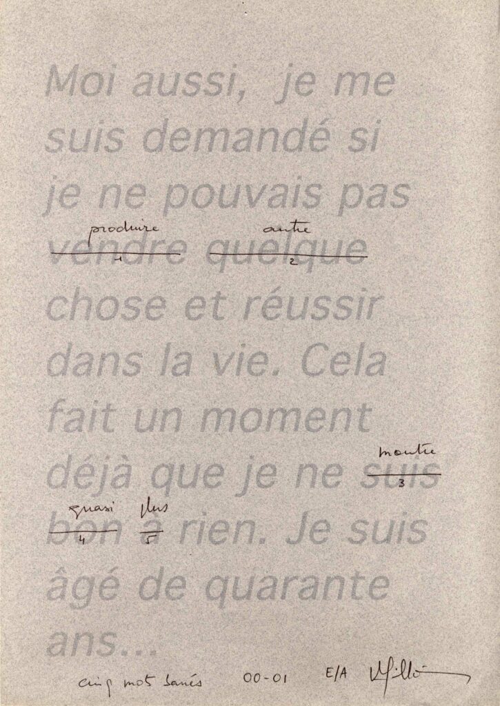 Cinq mots barrés à M.B.