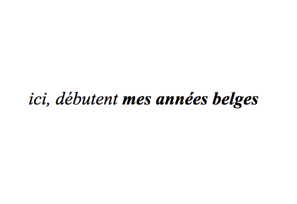 mes années belges